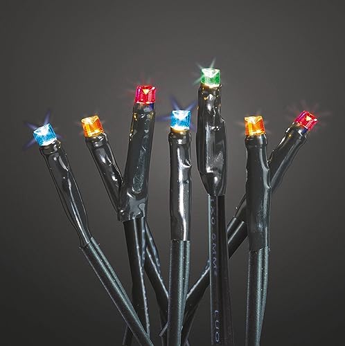 hellum Lichterkette 50 LED, 7,35m Länge, Lichterkette innen, klassisch warmweiß, 59lm, Lichterkette grün mit Stecker, Weihnachtsbaum Lichterkette 151022 von hellum