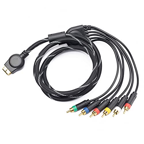 HELPERS-LAB Component AV Cable für PS2 PS3, 1.8m (6ft), YPbPr, für HDTV EDTV, PS2/3 Gaming Console, Schwarz von helpers lab