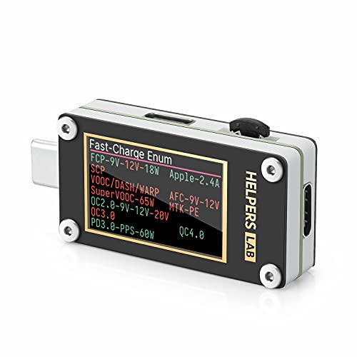 Helpers Lab USB-C Typ-C Voltmeter Amperemeter Tester QC2.0 QC3.0 QC4.0 PD2.0 PD3.0 SuperVOOC FCP SCP Auslöser, Ablesen des Kabels der E-Marke,Mit Gravitationssensor 1,14-Zoll IPS Farb LCD Display Helpers Lab USB-C Typ-C Voltmeter Amperemeter Tester QC2.0 QC3.0 QC4.0 PD2.0 PD3.0 SuperVOOC FCP SCP Auslöser, Ablesen des Kabels der E-Marke,Mit Gravitationssensor 1,14-Zoll IPS Farb LCD Display von Helpers Lab