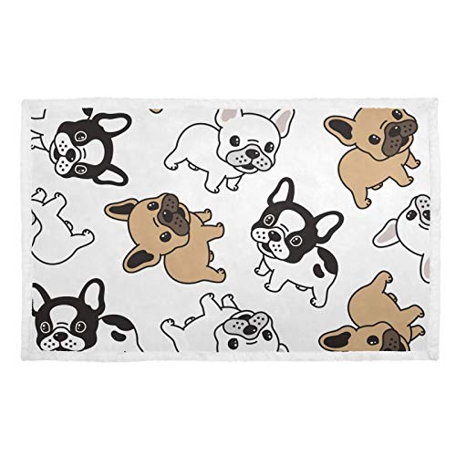 Hengpai Hundedecke, französische Bulldogge, Cartoon, warm, bedruckt, Haustierdecke für Hunde von hengpai