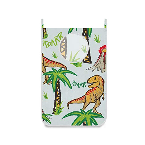hengpai Niedlicher Wäschekorb für Kinder, zum Aufhängen, mit Wandhaken, Dinosaurier von hengpai