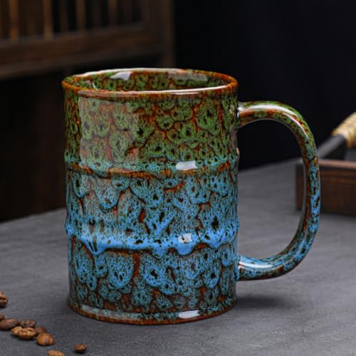 hengshukeji Beer Mugs-Coffee Mug,Large Ceramics Coffee Mugs,600ml/20oz,Extra Large Tea and Coffee Cup for Office and Home，Microwave And Dishwasher Safe (Blau) von hengshukeji
