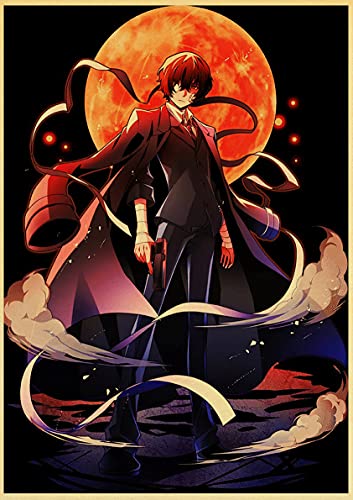 hengyuanxiang Anime Bungo Stray Dogs Poster Wanddekor Kunstdruck Manga Dekor Live Room Schlafzimmer Anime Kraftpapier Wandaufkleber T85 50X70Cm von hengyuanxiang