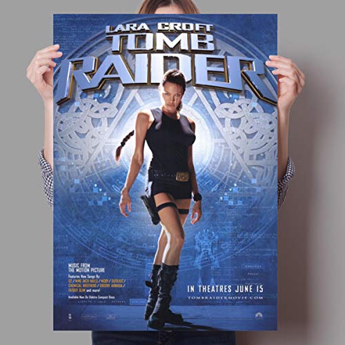hengyuanxiang Klassischer Action-Abenteuerfilm Lara Croft Tomb Raider Familie Wand-Art-Deco-Poster Angelina Jolie Mit Leinwandmaterial G725 50X70Cm von hengyuanxiang