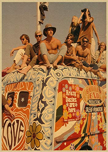 hengyuanxiang Woodstock Rock Music Festival Alte Retro Poster Familie Wandkunst Dekoration Malerei Wandaufkleber Leinwand Material O92 G3757 50X70Cm von hengyuanxiang