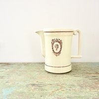 Vintage Krug Porcelier Nouveau Ära Blass Butter Gelb Teekanne Braun Design Vitreous China Kaffee Topf Scroll Griff Hohe Der 1920Er Jahre 1930Er von hensfeathers