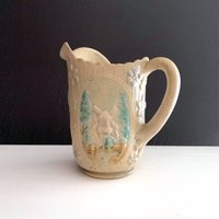 Vintage Krug Windmühle Design Keramik Milchkännchen Groß Handbemalt Rustikaler Look Ooak Aus Form Von Imperial Glas Vase von hensfeathers