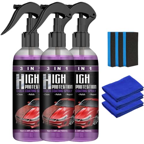 heofonm Turbo Shine Nexa, Nexa Car Scratch Remover, 2025 Upgrade 3 in 1 High Protection Fast Car Paint Spray, Automatic Manual Paint Color Change Cleaning Coating for Metal, Tools, Cars (3pcs) von heofonm