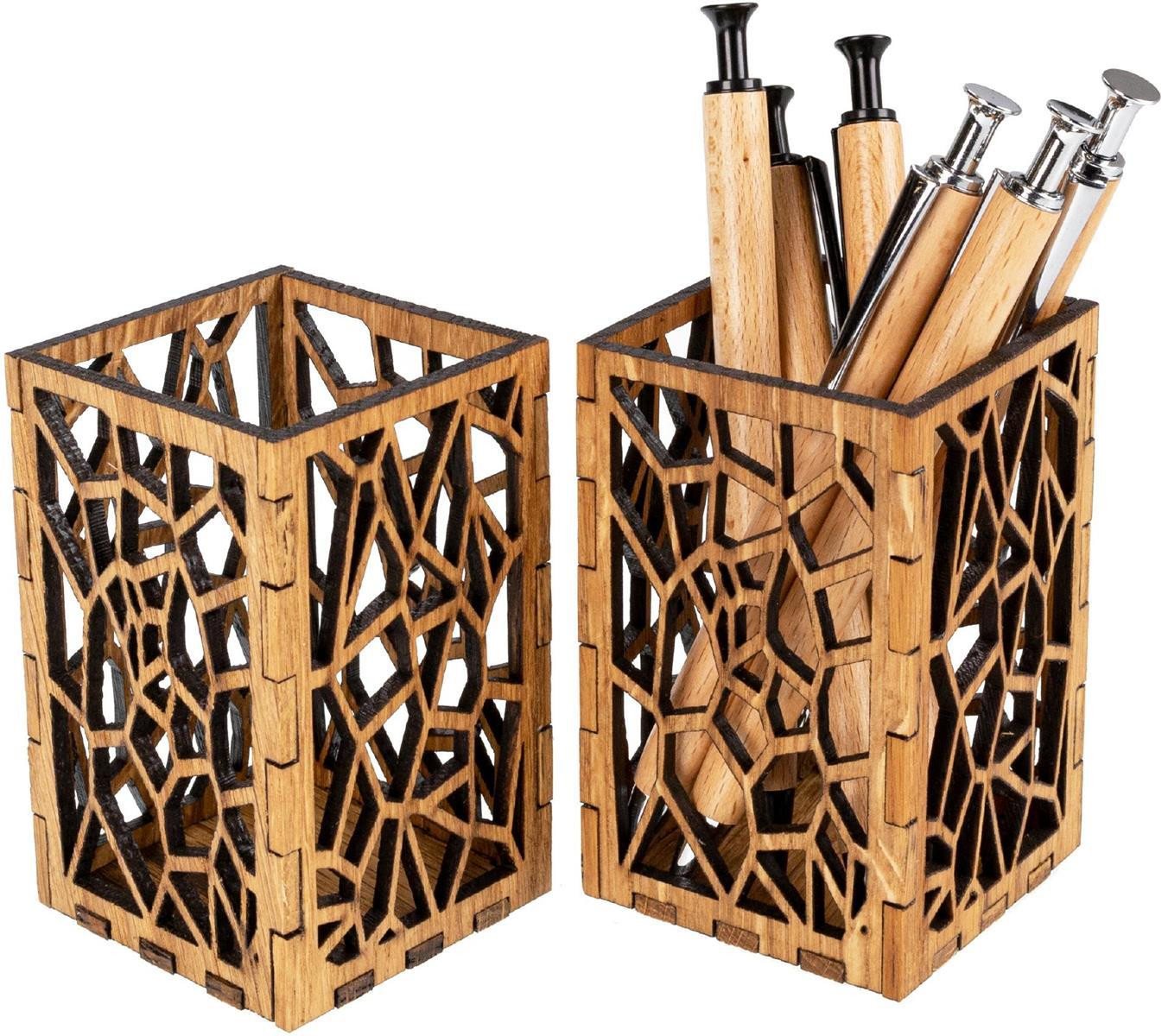 herbeschick. Aufbewahrungsbox Stiftehalter, Teelichthalter aus Eichenholz, Stiftebox, Organizer (1 Stück) von herbeschick.