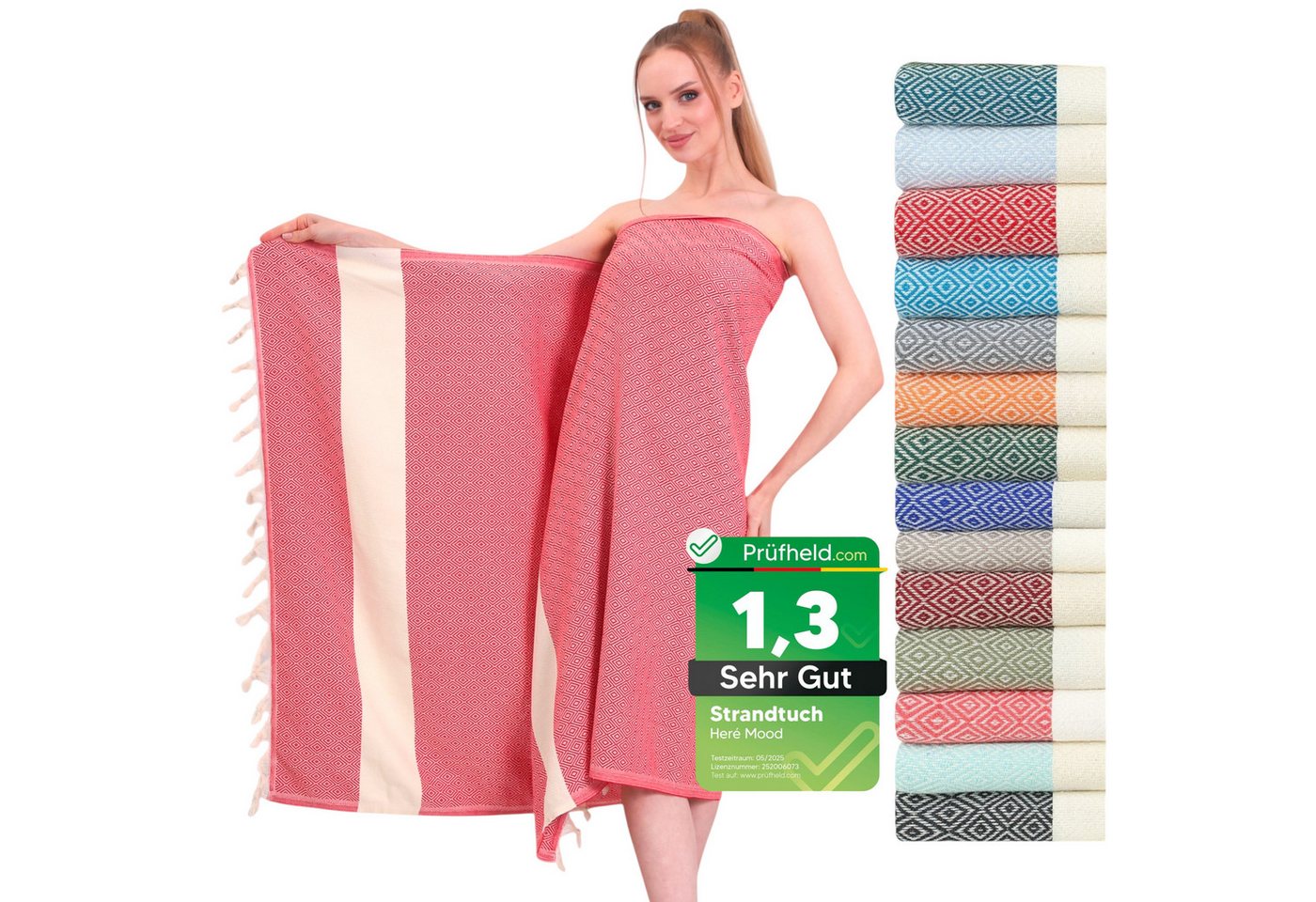herémood Saunatuch Saunahandtuch 100x180 cm – Saunatuch für Damen & Herren, großformat, 1er-Set – pflegeleicht, waschbar bis 30°C, trocknergeeignet (100% Baumwolle Frottier – weich, hautfreundlich & besonders saugfähig, 1-St), Extra groß & schnelltrocknend ideal für Sauna, Spa, Wellness & Zuhause von herémood
