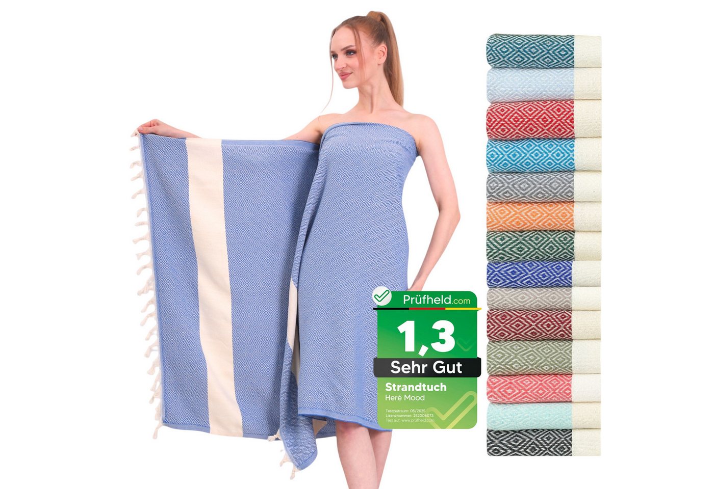 herémood Saunatuch Saunahandtuch 100x180 cm – Saunatuch für Damen & Herren, großformat, 1er-Set – pflegeleicht, waschbar bis 30°C, trocknergeeignet (100% Baumwolle Frottier – weich, hautfreundlich & besonders saugfähig, 1-St), Extra groß & schnelltrocknend ideal für Sauna, Spa, Wellness & Zuhause von herémood