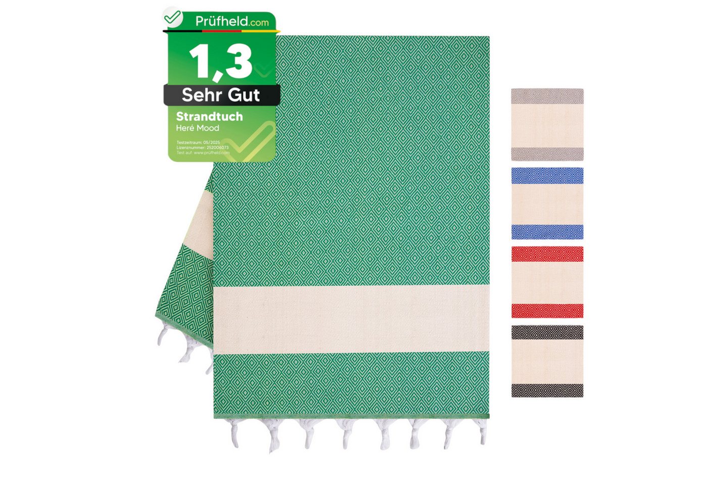 herémood Saunatuch XXL Hamamtuch 100x180 cm – Leichtes Saunatuch aus 100% Baumwolle, (schnelltrocknend & saugstark, Sehr Gut getestet, 1er & 2er-Set, ideal für Strand, Sauna & Wellness – Grün, 1-St) herémood Saunatuch XXL Hamamtuch 100x180 cm – Leichtes Saunatuch aus 100% Baumwolle, (schnelltrocknend & saugstark, Sehr Gut getestet, 1er & 2er-Set, ideal für Strand, Sauna & Wellness – Grün, 1-St) von herémood