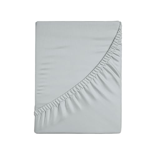 Spannbettlaken für Doppelbett, Spannbettlaken mit Ecken, einfarbig, elastisch auf 4 Seiten, 100% Baumwoll-Jersey, 170/180 x 190/200 cm, Grau Spannbettlaken für Doppelbett, Spannbettlaken mit Ecken, einfarbig, elastisch auf 4 Seiten, 100% Baumwoll-Jersey, 170/180 x 190/200 cm, Grau von hermet