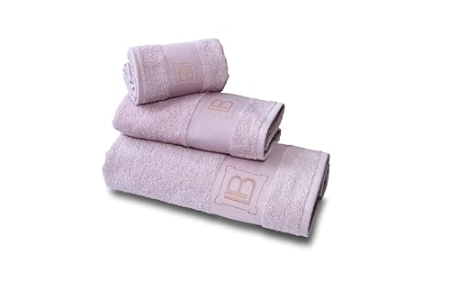 hermet Laura Biagiotti 3-teiliges Handtuch-Set, einfarbig, 100% Baumwoll-Frottee, Badetuch + Gesichtstuch + Gästehandtuch, in Box von hermet