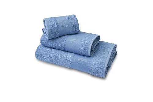hermet Laura Biagiotti 3-teiliges Handtuch-Set, einfarbig, 100% Baumwoll-Frottee, Badetuch + Gesichtstuch + Gästehandtuch, in Box von hermet