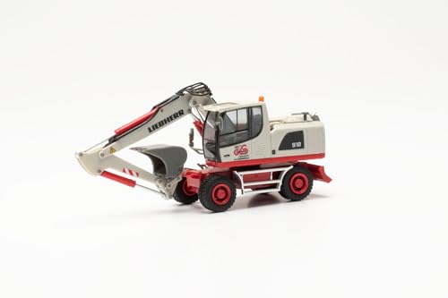 herpa LKW Modell Liebherr A 918 Litronic Radbagger Schlenter Aachen, Miniatur im Maßstab 1:87, Sammlerstück, Made in Germany, Kunststoff von herpa