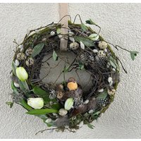 Frühlings-/Türkranz Mit Vogelnest Und Wachteleiern/ Frühlingsdeko/ Türdeko von herzAAllerlei