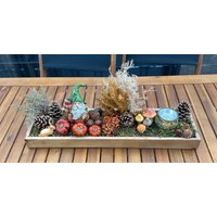 Herbstgesteck Mit Wichtelund Naturmaterialien/ Herbstdeko/ Tischdeko/ Tischgesteck von herzAAllerlei