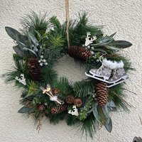 Rustikaler Weihnachtskranz Mit Holzdeko, Zapfen & Winterlichen Details/ Türkranz/ Türdeko/ Winterdeko/ Rustikaler Weihnachtskranz Mit Holzdeko, Zapfen & Winterlichen Details/ Türkranz/ Türdeko/ Winterdeko/ von herzAAllerlei