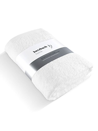 herzbach home Premium Duschtuch 70 x 140 cm (Weiß) – Großes, weiches & saugstarkes Dusch-Handtuch in Bester Qualität – 100% natürliche Baumwolle von herzbach home