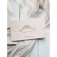 Holzbrettchen - Stegosaurus von herzundspaene