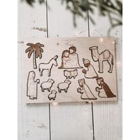 Holzpuzzle Krippe - Name Holzpuzzle Krippe - Name von herzundspaene