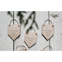 Mini Wimpel Mit Lederaufhängung Schwesterherz von herzundspaene