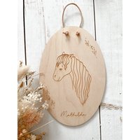 Wandschild Pferd Oval Wandschild Pferd Oval von herzundspaene