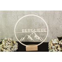 Holzkranz „Bergliebe" Holzring Tür Kranz Holz Dekoration Wanddekoration von herzwuid