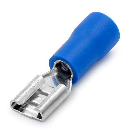 Heschen Kupplungs-Schnellkupplung Vinylisoliert, FDD2-187, 4,8 x 0,5mm Kabelanschluss, für 1,5–2,5 mm² (16–14 AWG), Blau, 100 Stück von Heschen
