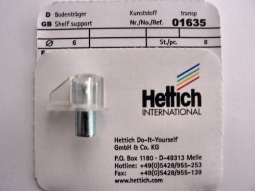 HETTICH 8x Safety-Bodenträger Ø6 mm transparent mit Stahlstift HETTICH 8x Safety-Bodenträger Ø6 mm transparent mit Stahlstift von hettich