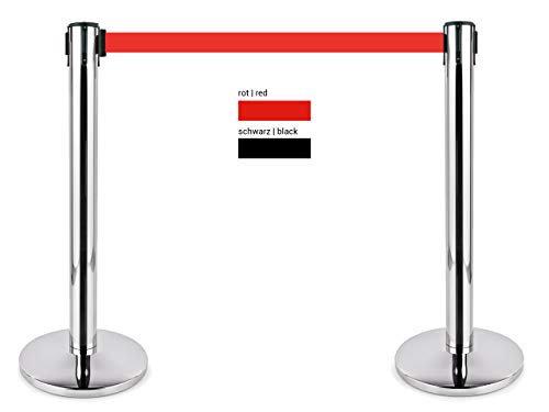 heyChef – 2er-Set Absperrpfosten aus Edelstahl silber | 4,5 m extra-lang Gurtband (rot), Personen-Leitsystem & Gurt Abstandshalter | Mobiler Abgrenzungs-Ständer für Innen & Außen heyChef – 2er-Set Absperrpfosten aus Edelstahl silber | 4,5 m extra-lang Gurtband (rot), Personen-Leitsystem & Gurt Abstandshalter | Mobiler Abgrenzungs-Ständer für Innen & Außen von heychef.