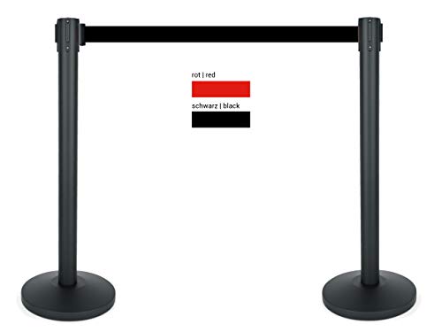 heyChef – 2er-Set Absperrpfosten aus Edelstahl, schwarz pulverbeschichtet | 4,5 m extra-lang Gurtband (schwarz), Personen-Leitsystem & Gurt Abstandshalter | Mobiler Abgrenzungs-Ständer heyChef – 2er-Set Absperrpfosten aus Edelstahl, schwarz pulverbeschichtet | 4,5 m extra-lang Gurtband (schwarz), Personen-Leitsystem & Gurt Abstandshalter | Mobiler Abgrenzungs-Ständer von heychef.