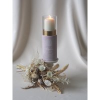 Personalisiertes Tauf-Windlicht Mit Erinnerungsfach | Taufkerze Trockenblumenvase von heylovelypeople
