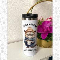 Kaffeebecher Für Morgenmuffel Grummelige Katze Coffee To Go Becher Thermobecher Edelstahl 340 Ml - Mit Namen Personalisierbar Kaffeebecher Für Morgenmuffel Grummelige Katze Coffee To Go Becher Thermobecher Edelstahl 340 Ml - Mit Namen Personalisierbar von heynelly
