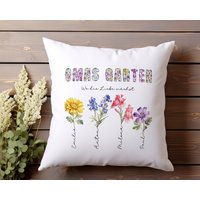 Kissen Omas Garten Personalisiert Mit Vornamen - Kissenbezug Bedruckt 40x40 cm Personalisierbar Füllung Geschenkidee Großmutter Kissen Omas Garten Personalisiert Mit Vornamen - Kissenbezug Bedruckt 40x40 cm Personalisierbar Füllung Geschenkidee Großmutter von heynelly
