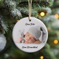Personalisiertes Weihnachtsbaum Ornament Dein Design Foto Wunschtext Keramik Baumschmuck Baumanhänger Kugel Personaliserbar Personalisiertes Weihnachtsbaum Ornament Dein Design Foto Wunschtext Keramik Baumschmuck Baumanhänger Kugel Personaliserbar von heynelly