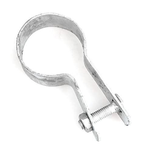 heyous Spannband für Kettengliederzaun, verzinkter Stahl, 4,2 cm Außendurchmesser, für 1 7/8 Zoll Pfosten / Rohre für Kettenglieder, Zaun, Tor, Pfosten, Silber, 2 Stück von heyous