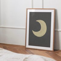 Print "Mond" | Artprint Poster Illustration Mondposter Nachts Mondsichel Spirituell Kunstdruck Leinenstruktur A5 A4 A3 Print "Mond" | Artprint Poster Illustration Mondposter Nachts Mondsichel Spirituell Kunstdruck Leinenstruktur A5 A4 A3 von heyvron