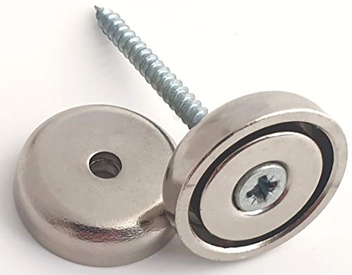Flachgreifer – Neodym Magnet mit Gewinde, Haftkraft bis 17kg, 10 Stück – Magnet mit Bohrung und Senkung, starke Haftkraft, Befestigung von hf hajo - fix Magnet- | Klebe- | Schneideprodukte