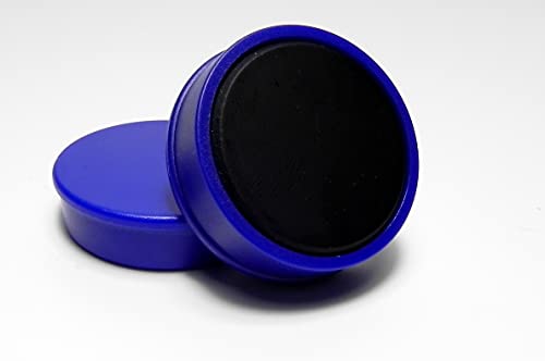 Organisationsmagnet mit Farbiger Kunststoffkappe, 30mm, blau, 20 Stück – Befestigungsmagnet, Glastafelmagnet, Kühlschrankmagnet, Whiteboardmagne von hf hajo - fix Magnet- | Klebe- | Schneideprodukte