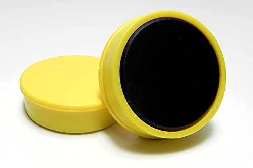Organisationsmagnet mit Farbiger Kunststoffkappe, 30mm, gelb, 20 Stück – Befestigungsmagnet, Glastafelmagnet, Kühlschrankmagnet, Whiteboardmagnet von hf hajo - fix Magnet- | Klebe- | Schneideprodukte
