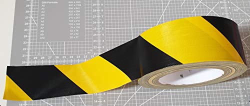 hf hajo - fix Magnet- | Klebe- | Schneideprodukte selbstklebendes Absperrband schwarz-gelb 25m – Gewebeklebeband, Markierungsband, selbstklebendes Warnband von hf hajo - fix Magnet- | Klebe- | Schneideprodukte