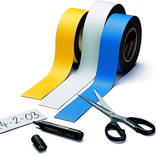 magnetisches Etikettenband 20mm x 10m,blau, 1 Rolle – magnetische Etiketten Rollenware, Lageretiketten magnetisch, beschriftbar, Magnetstreifen von hf hajo - fix Magnet- | Klebe- | Schneideprodukte