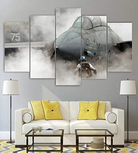 hgjfg Leinwanddrucke Leinwandbilder XXL 5 Teilig Grumman F-14 Tomcat Hd Gedruckt 5 Stücke Leinwand Wandkunst Malerei Modulare Tapeten Poster Drucken Moderne Wohnzimmer Wohnkultur von hgjfg