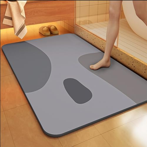 hhbzhdpg Absorbierende Badematte, Rechteckige Badezimmermatten, Rutschfester Badteppich für Waschküchen, Schlafzimmer, Küchentürteppich(A,80X120CM) von hhbzhdpg