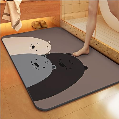 hhbzhdpg Absorbierende Badematte, Rechteckige Badezimmermatten, Rutschfester Badteppich für Waschküchen, Schlafzimmer, Küchentürteppich(B,50X80CM) von hhbzhdpg