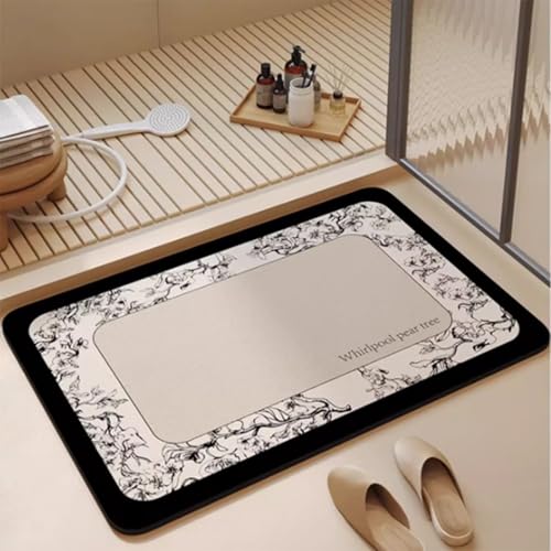 hhbzhdpg Waschbare Design-Badematten, Badematte mit Gummirückseite, rutschfeste Matte für Badewanne, Boden, Zuhause, Küche(C,60X90CM) von hhbzhdpg
