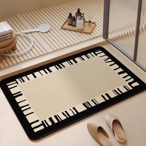 hhbzhdpg Waschbare Design-Badematten, Badematte mit Gummirückseite, rutschfeste Matte für Badewanne, Boden, Zuhause, Küche(D,45X70CM) von hhbzhdpg