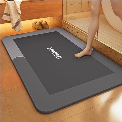 hhbzhdpg rutschfeste, Saugfähige Badematte, Maschinenwaschbare, Schnell Trocknende Teppiche, Badezimmerteppich für Den Boden Neben Der Badewanne, Leicht Zu Reinigen(A,50X80CM) von hhbzhdpg